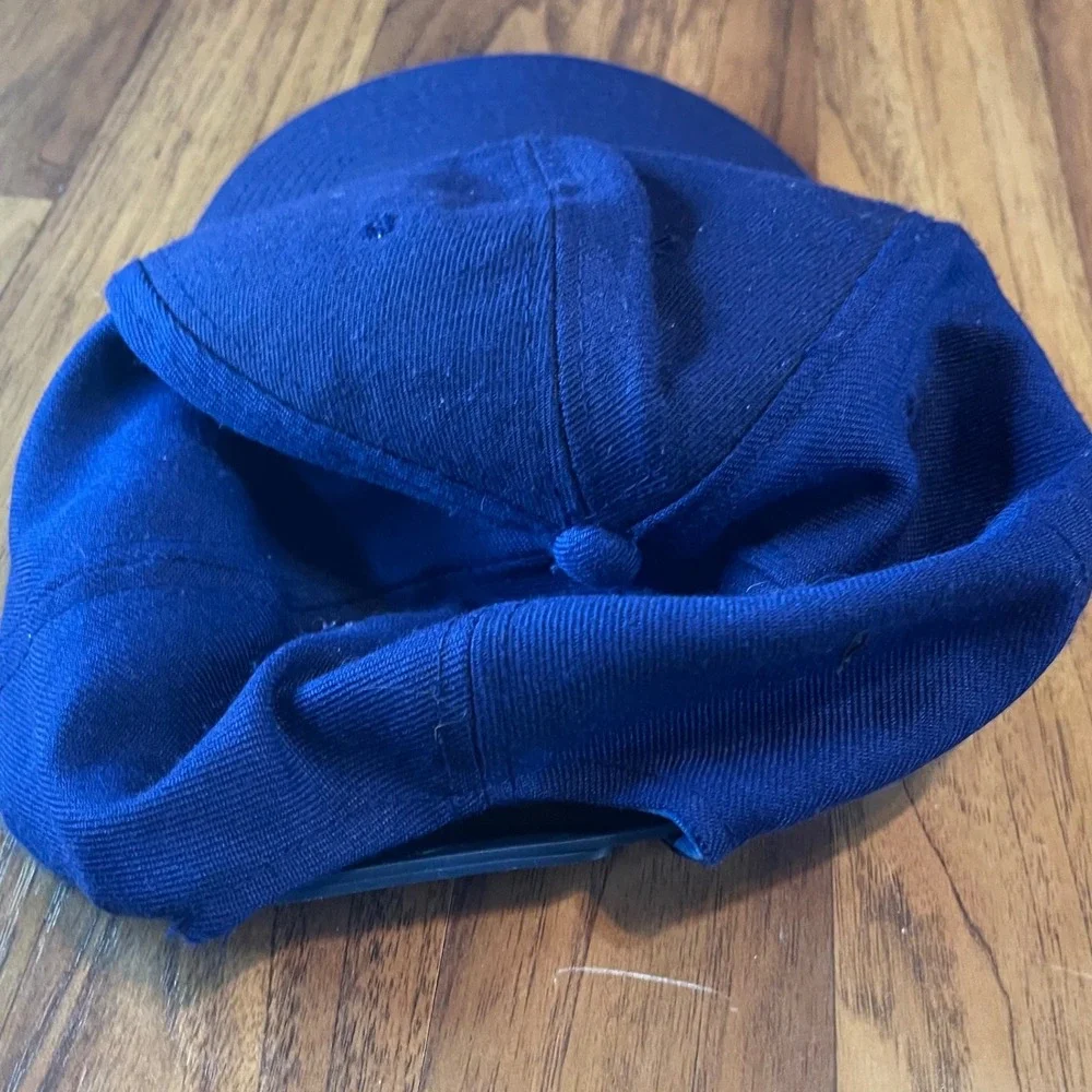 Vintage Blue Baseball Cap Mens OSFA Snapback Hat Distressed Cotton Twill Plain